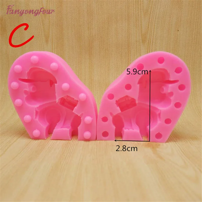 3D dog cake mold cakes decorated with soft candy, chocolate, candle silicone mold