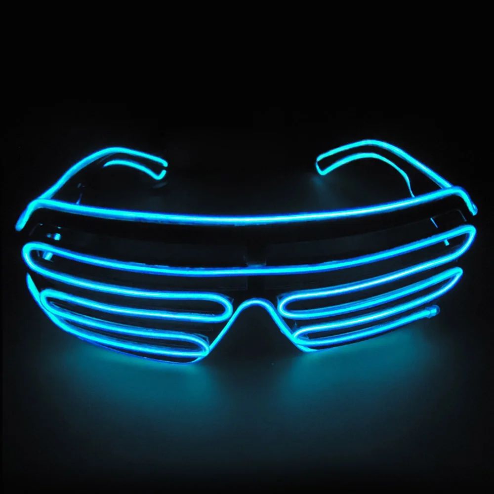 Party Luminous glasses El Wire Neon LED Light Up Shutter Shaped Glasses Festival Christmas Easter Halloween cospaly decoration