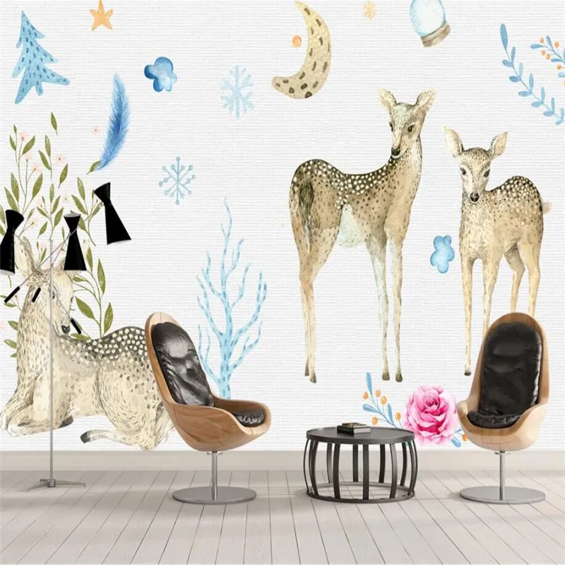 Elegant European deer elk deer wall Custom wallpaper mural