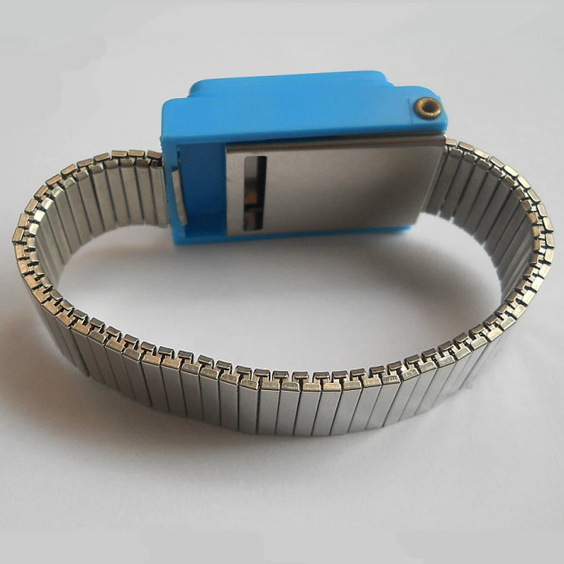 Antistatische Polsband Esd Polsband Blauwe Metalen Ontlading Voor Elektricien Ic Plcc Veiligheid Worke Handschoenen Zwart/Blauw Gratis Verzending