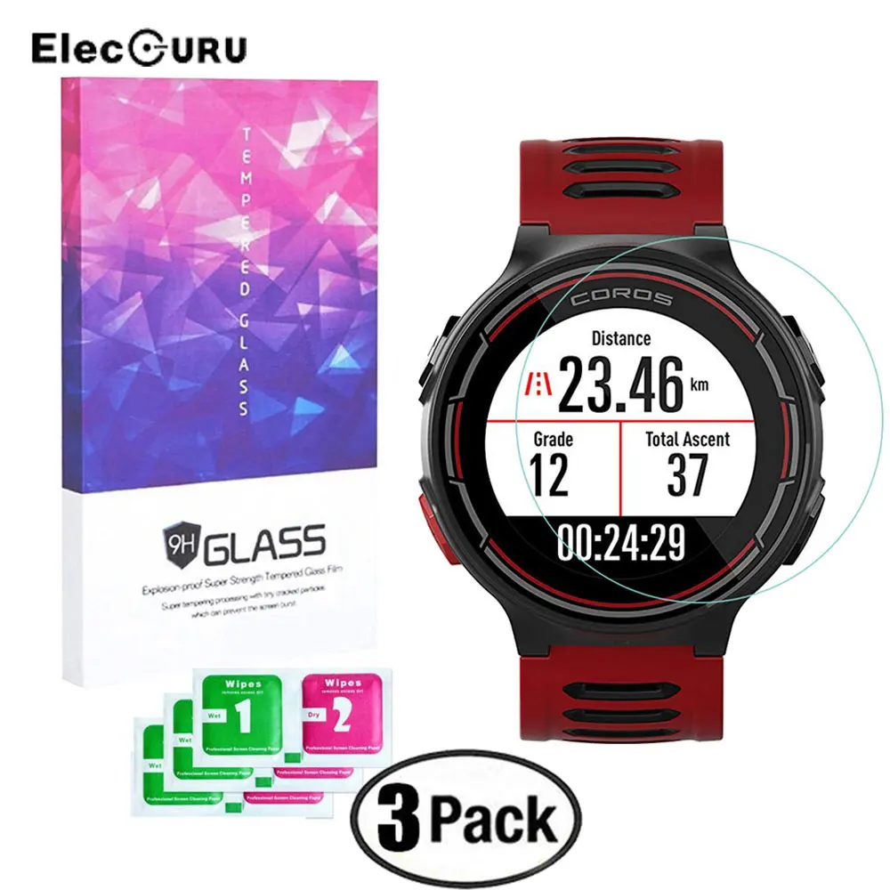 For Coros PACE GPS Sports Watch Screen Protector 0.3mm 2.5D 9H Tempered Glass Anti Scratch Anti Explosion Watch Protective Film