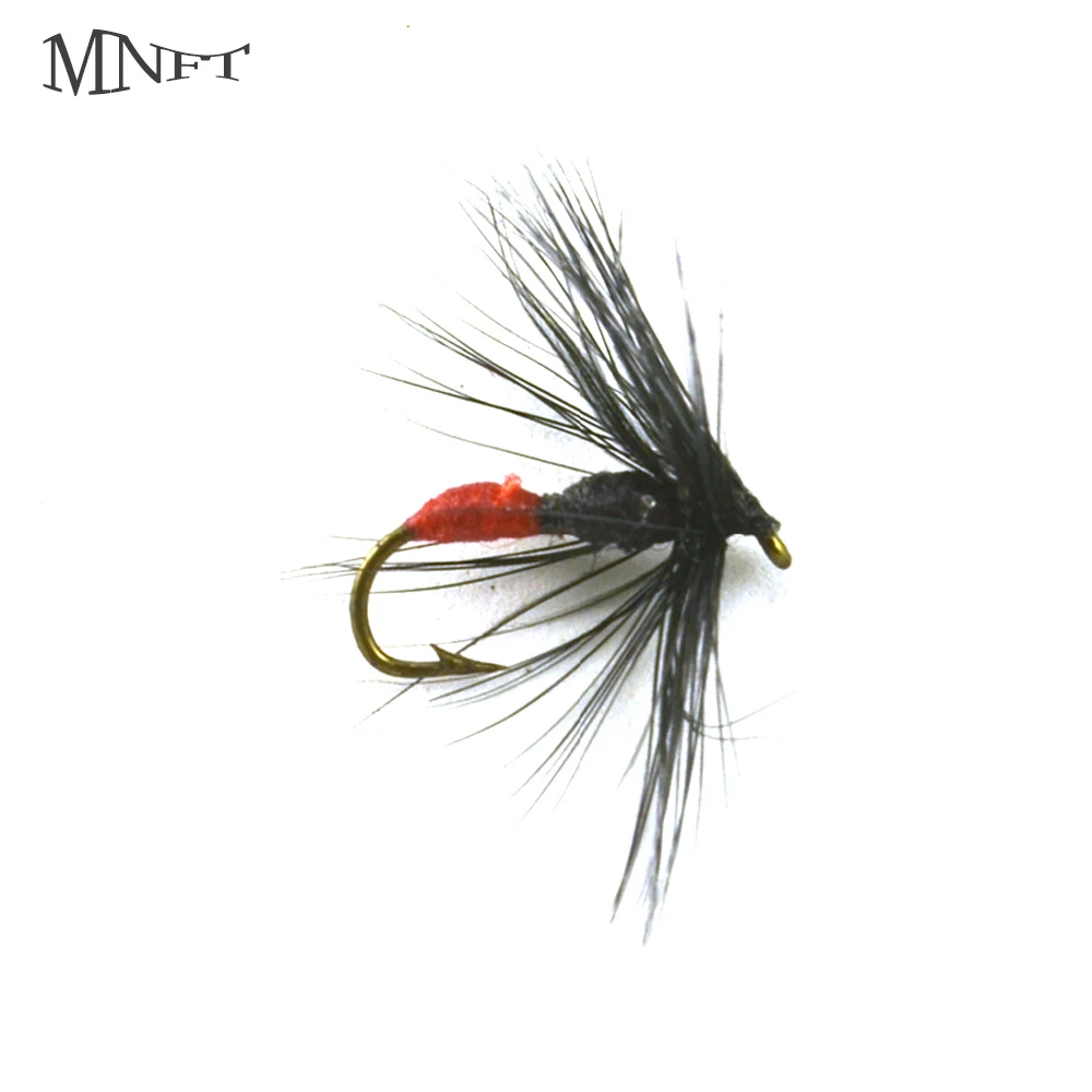 MNFT 10PCS Hard Body Red Butt Black Ant Fly Wet Trout Fishing Flies 10# Hook