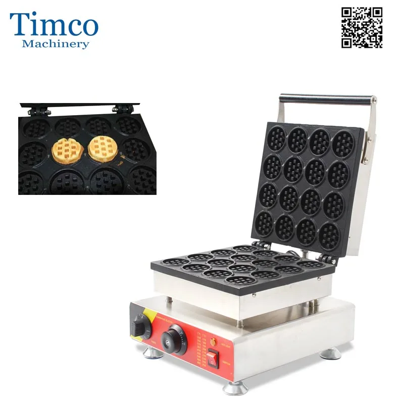 Mini Pancake Maker Commercial Electric 16PCS Small Round Shape Waffle Baking Making Machine