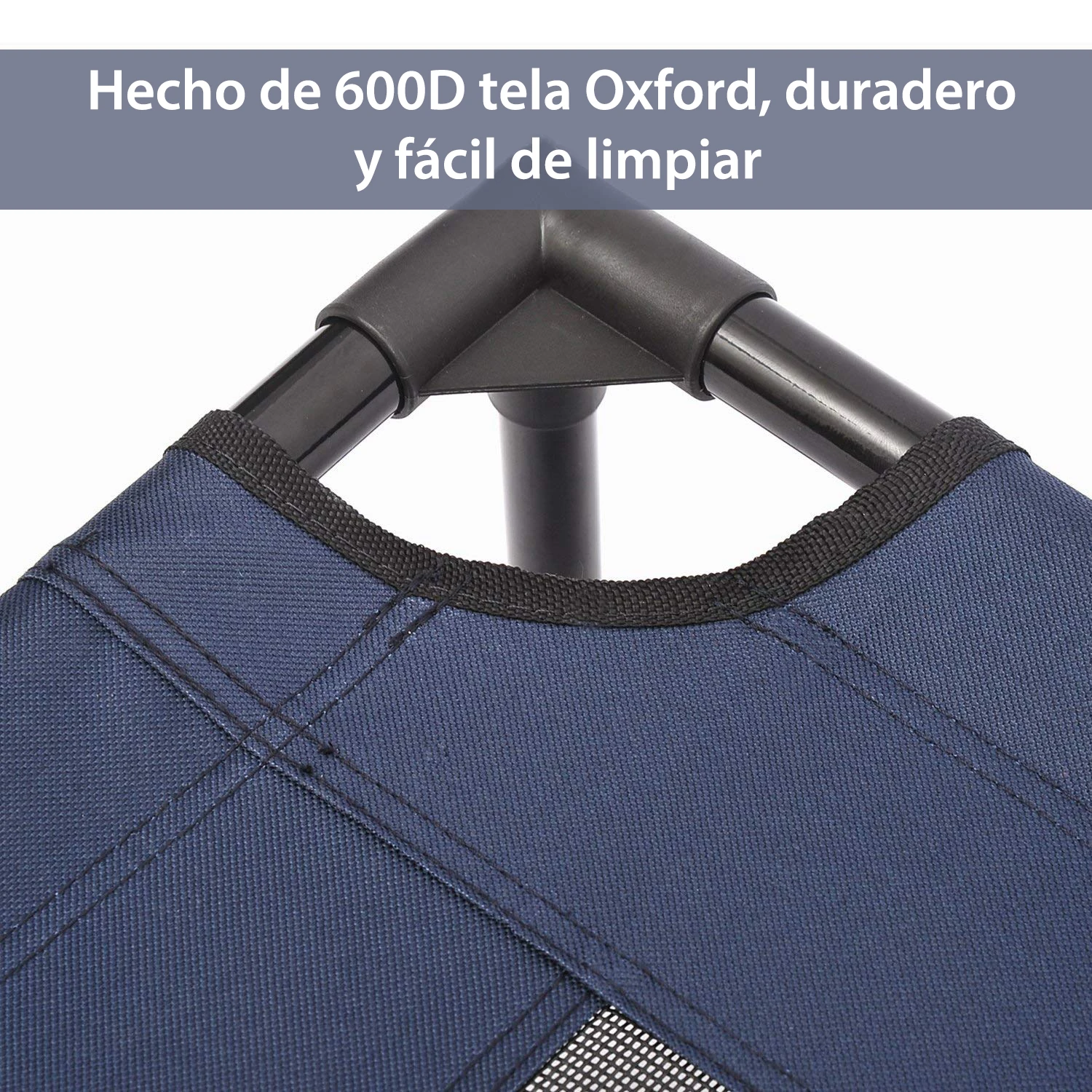 PawHut Cama Elevada Perros with Transpirable Tela Oxford 76x61x18 cm Azul – Detail 5