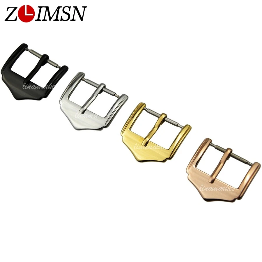 ZLIMSN 50pcs Stainless Steel Polished Silver Black Watchbands Rose Gold Strap Clasp Belt Metal Buckle Relojes Hombre 2019 K11