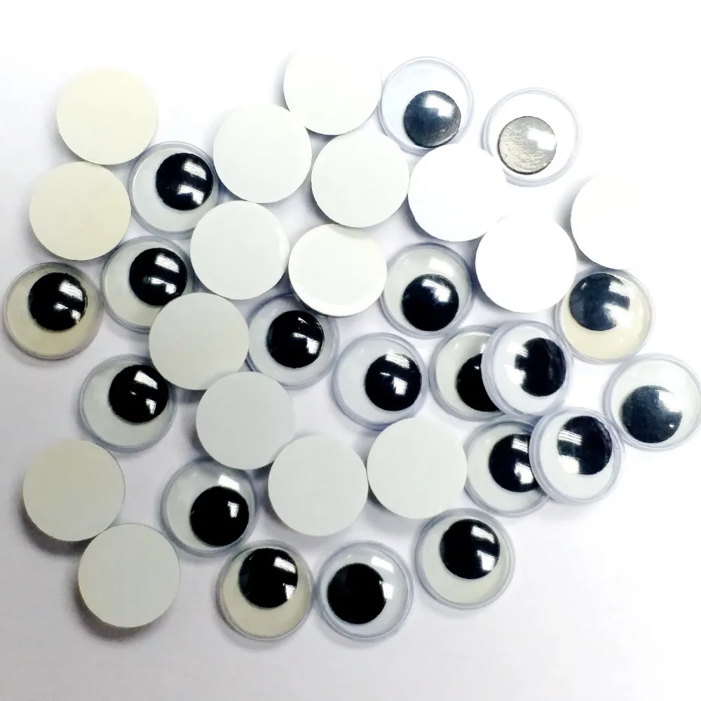 300pc DIY Handmade 10mm Glue on Round Moving Eye Wiggly Googly Balloon Bear Doll Scrapbooking You must need use glue to stick it