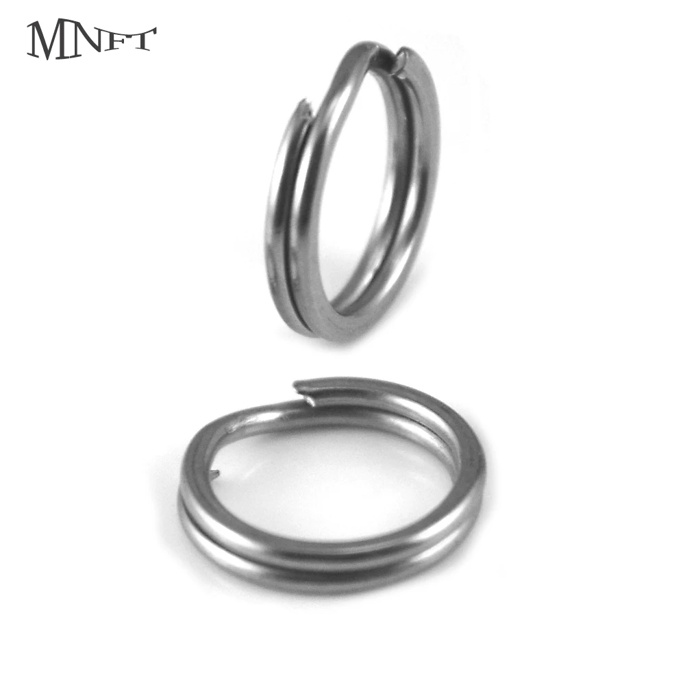 MNFT 30Pcs Stainless Steel Fishing Split Rings High Strength Heavy Duty Double Split Ring Lure Tackle Connector