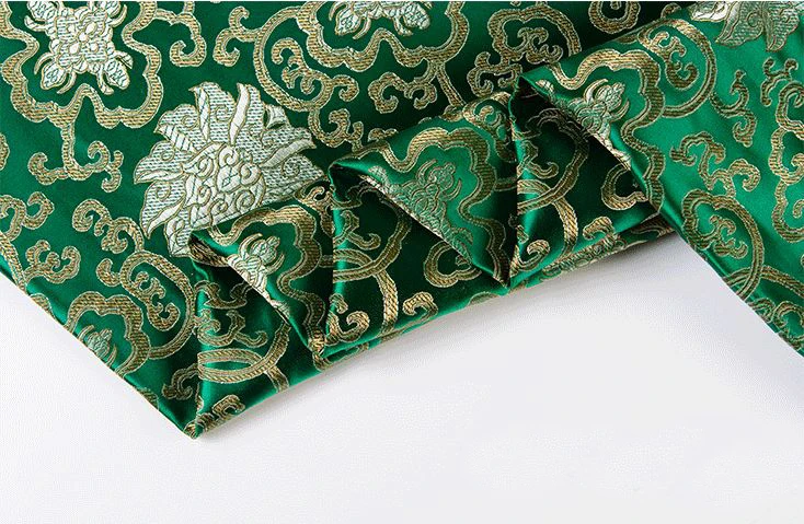 High quality imported American style green brocade fashion fabric used for Quilting sewing dress women clothing skirt by meter