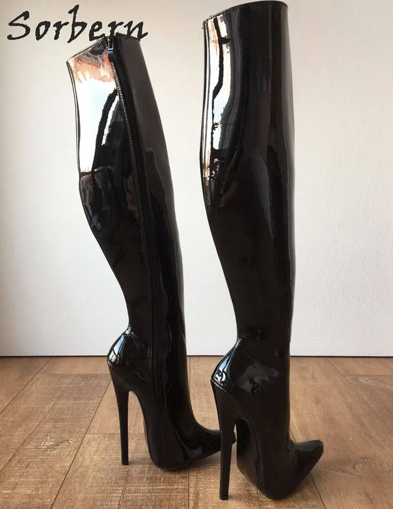 Sorbern Sexy Fetish High Heel Boots Over The Knee Stand-Only 60Cm Hard Shaft Customized Large Boots Heels 18Cm Boots Unisex