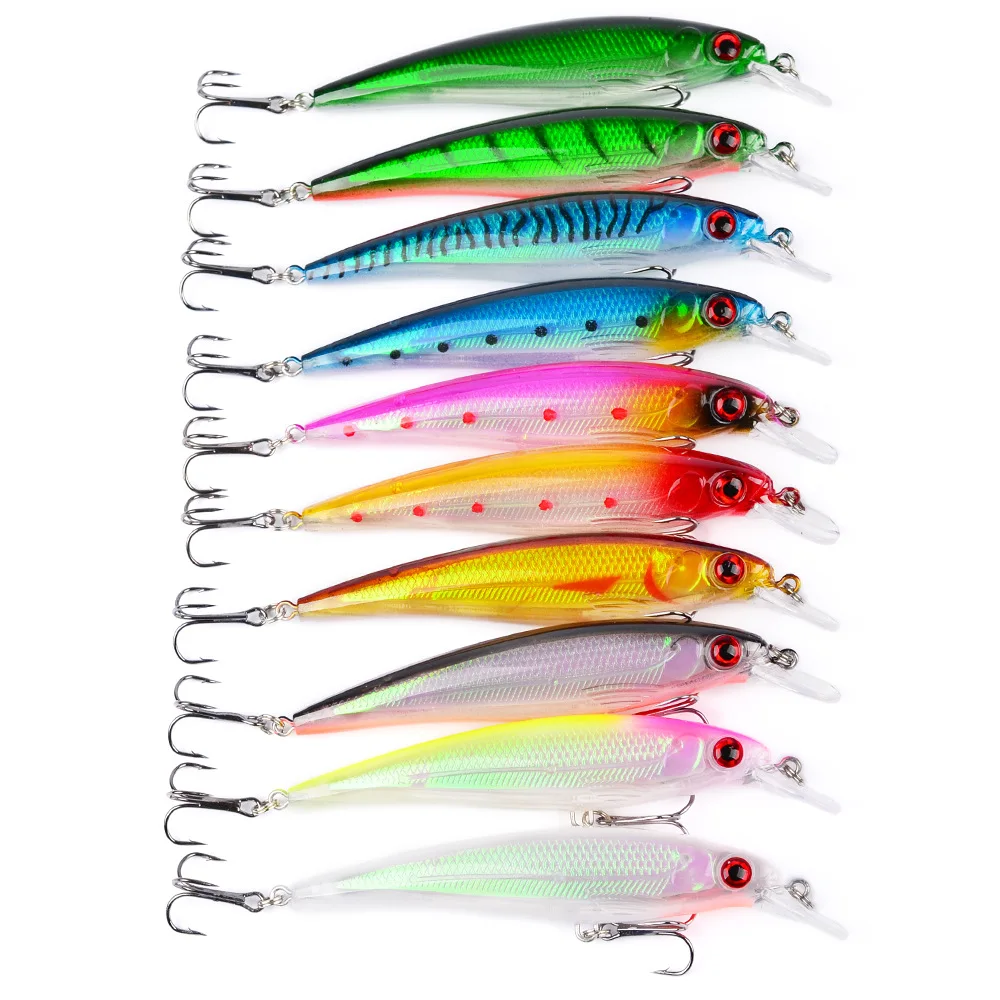 1pc Fishing Lures 3D Eyes Floating Laser Minnow Hard Aritificial Wobblers Crankbait Plastic Baits Pesca Isca 11cm 13.5g