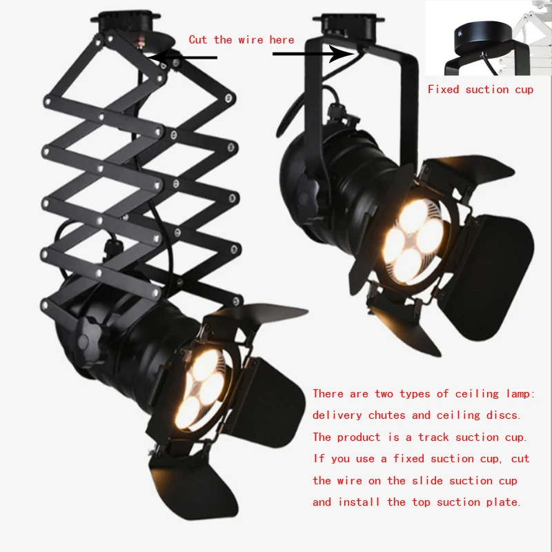 Bar Cafe Track Light Retractable Ceiling Light Showroom Studio LED Spot Light E27 Bulb Live Track Fill Light Factory Wholesale