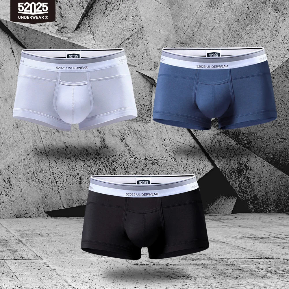 Calzoncillos bóxer de tela Micro Modal para hombre, ropa interior Sexy, cómoda, suave y sedosa, con estilo, 52025