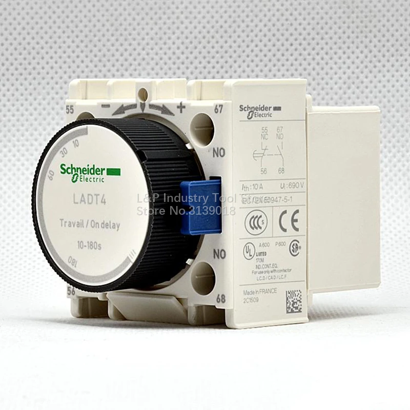 100% Original Schneider Electric France Relay Modular LADT4 10-180S Time Delay Block On Delay LA-DT4 Contactor 038597 Terminal