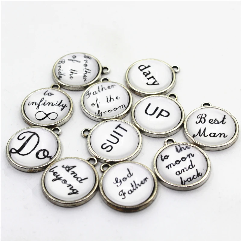 Hot Selling 50pcs/lot Phrase&Word& Dangle Charms DIY Bracelet Necklace Pendant Jewelry Accessory Hanging Charms