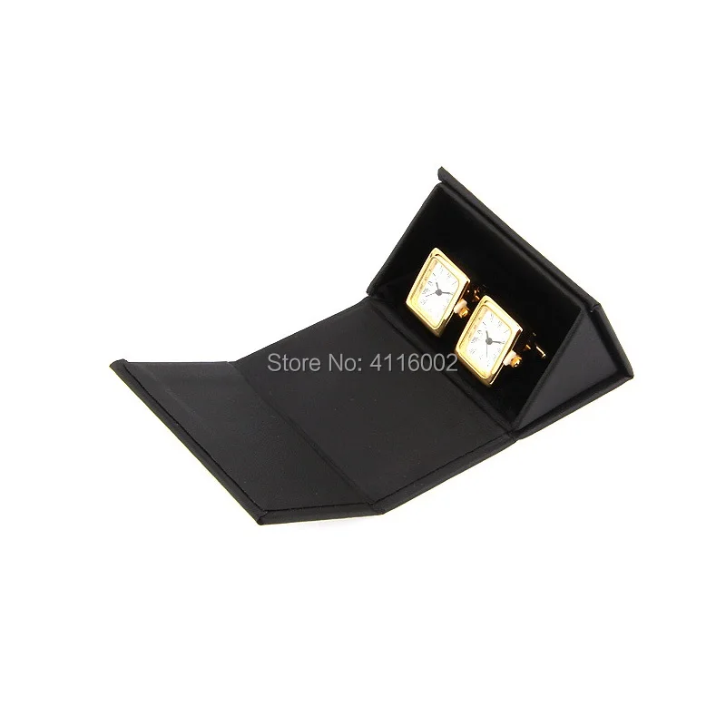 

Black Triangular Cufflinks Box PU Leather Cuff Links Box Gift Box Cufflinks Carring Case Storage Boxes Jewelry Packaging