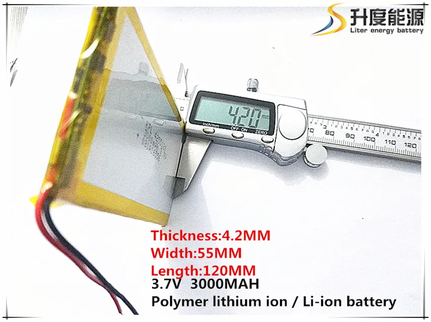 

10pcs/lot 4255120 3.7V 3000mah Lithium polymer Battery with Protection Board For PDA Tablet PCs Digital Products