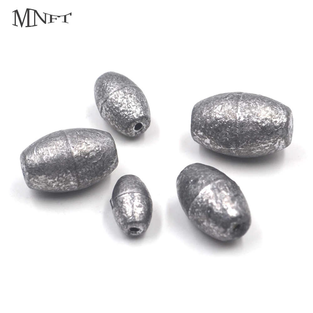 MNFT 1Pack Olive Shaped Lead Weight Sinkers Weight Fishing Drop Sinkers Bass Fishing 5 Sizes10g 20g 30g 40g 50g