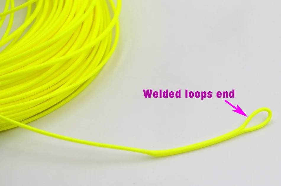 MNFT 100FT Fluo Yellow Color Weight Forward Floating Fly Line with 2 Welded Loops Fly Fishing Line WF4F WF5F WF6F WF7F WF8F