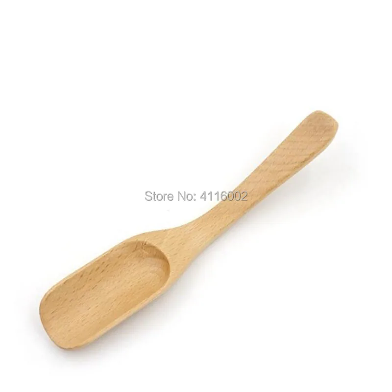 100pcs Japanese Style Natural Beech Wooden Tea Scoop Coffee Beans Spade Utensil Kitchen Accessorie Tableware