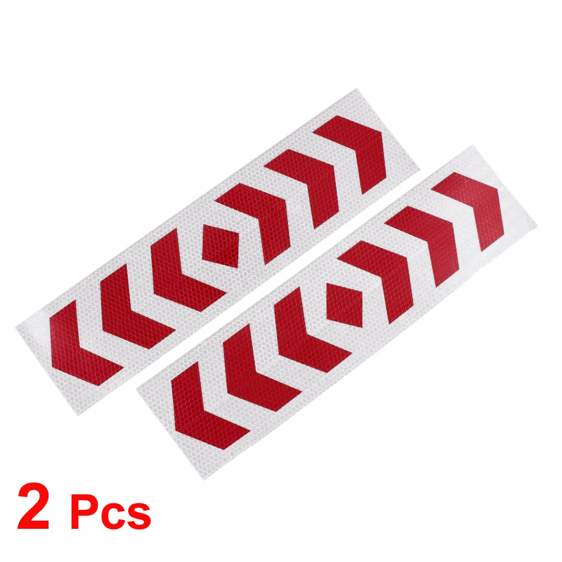 X Autohaux 2 Pcs Plastic Arrows Printed Type Car Suv Reflective Warning Sign Sticker Tape Red White