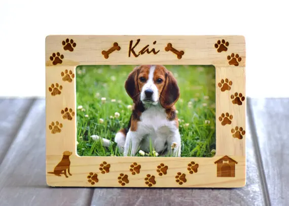 

personalized Burned Cat or Dog Pet Memorial Frames Animal Lovers Holiday Gifts, Engraved Picture Christmas Pet Picture Frame