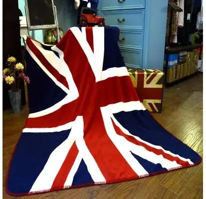 large UK/ US National flag flannel throw blanket British style super soft coral fleece blanket king size mantas adulto para