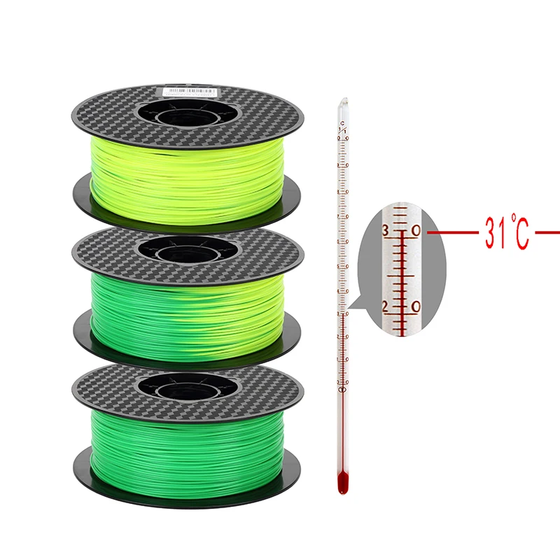 

Jenny 3D Printing Material PLA filament 1.75mm 1KG Green to Yellow Change by Temperature