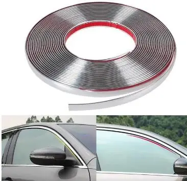 13M Auto Chrome Body Strip Bumper Auto Deur Beschermende Molding Styling Trim Sticker 6MM 8MM 10MM 12MM 15MM 18MM 20MM 25MM 30MM