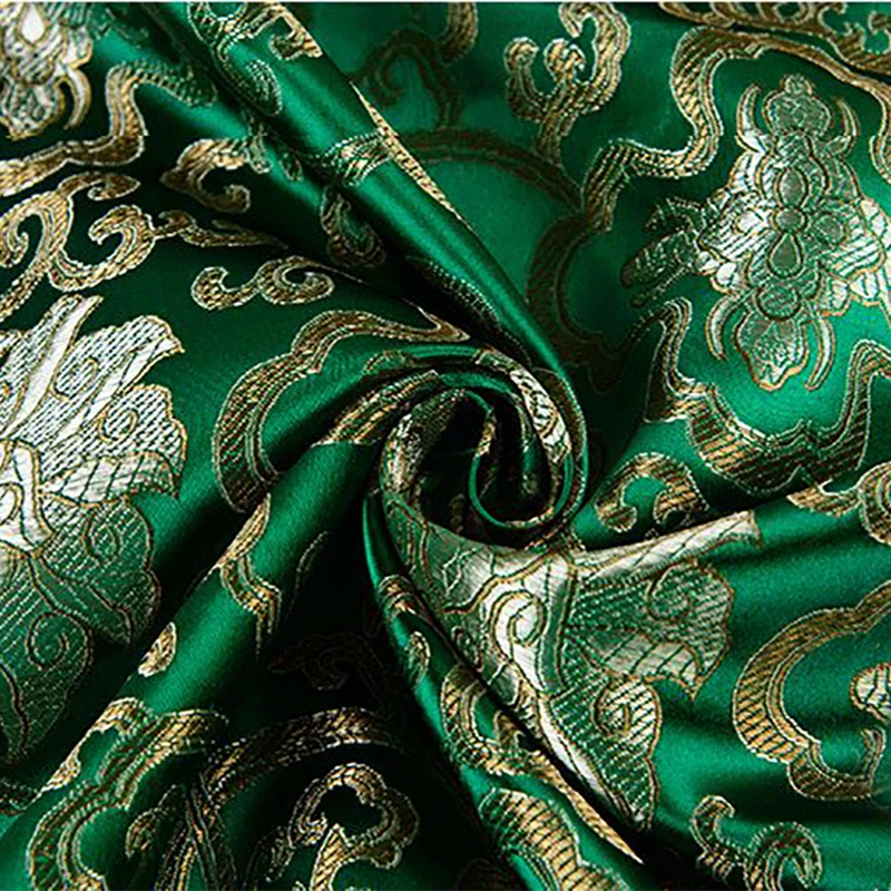 High quality imported American style green brocade fashion fabric used for Quilting sewing dress women clothing skirt by meter