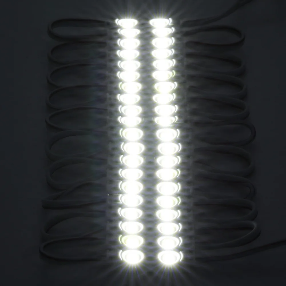 60pcs DC12V  UL Listed  0.72W  Waterproof IP65 2835 2 LED Module Injection  Strip Lamp 6500K White for Advertising Light