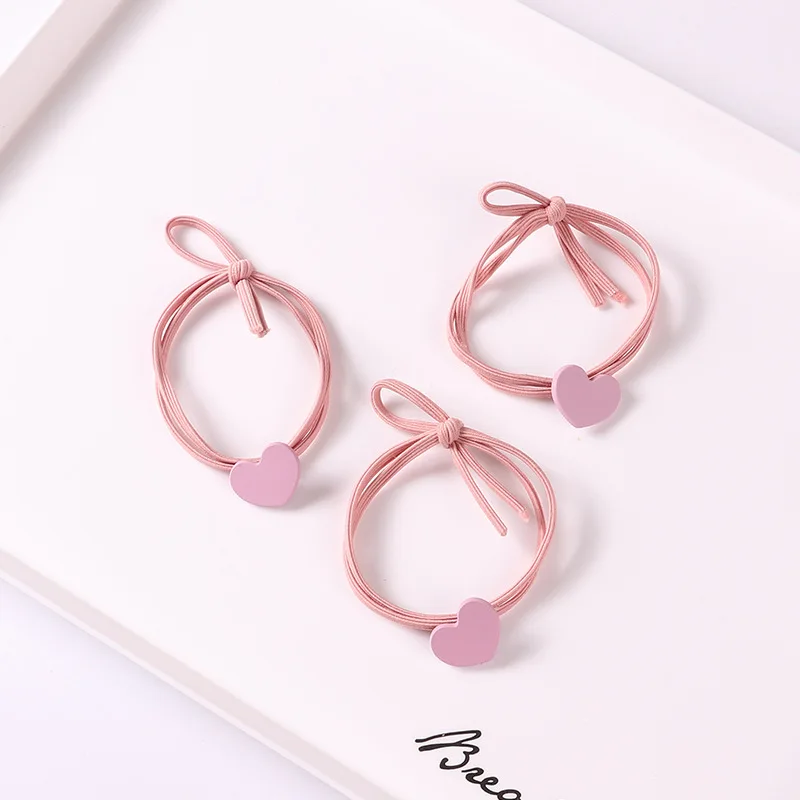 1PCS 2018 Hair Accessories heart Elastic Rubber Bands Ring Headwear Girl Elastic Hair Band Ponytail Holder Scrunchy Rope