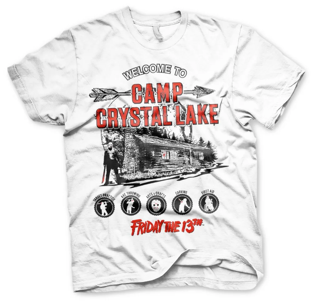 100% Cotton Mens Summer Sale 100 % Cotton T Shirt Friday The 13Th- Camp Crystal Lake Design Men T-Shirt