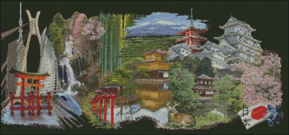 Embroidery Counted Cross Stitch Kits Needlework - Crafts 14 ct DMC Color DIY Arts Handmade Decor - Famous Cities Collection