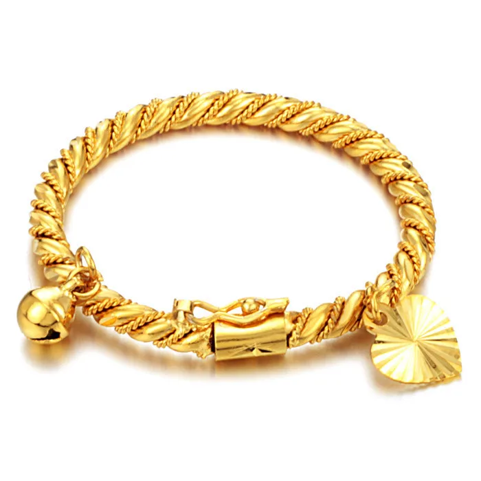 Infant Baby Bangle 18K Gold Openable Twisted Link Bracelet Children's Small Wrist Kids Jewelry Dia 40mm