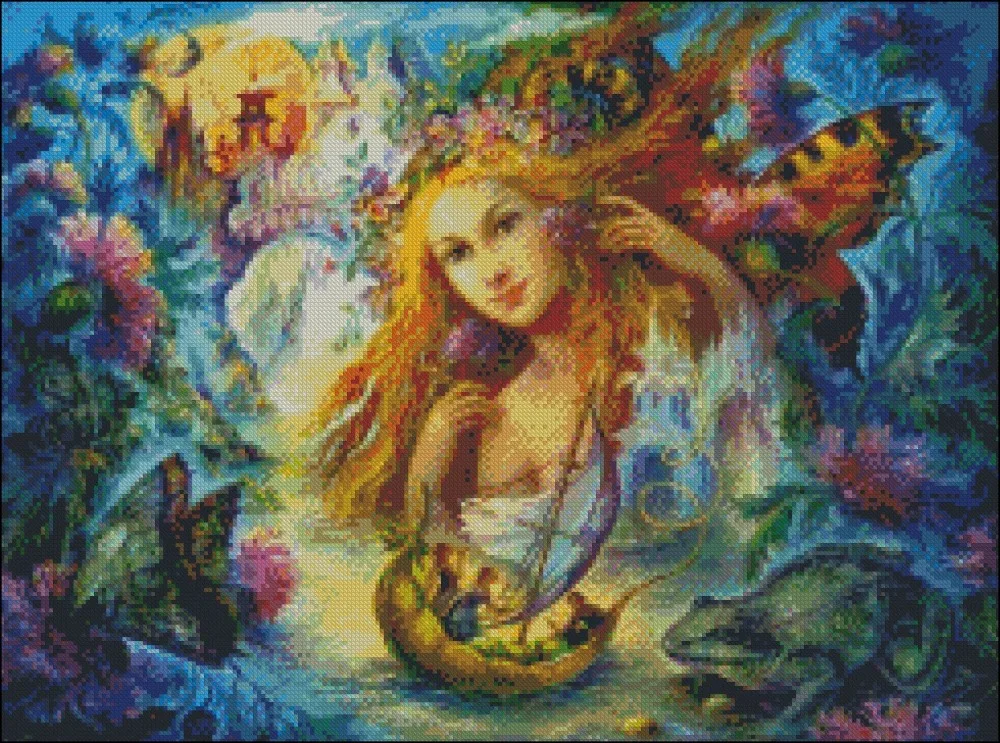 Embroidery Counted Cross Stitch Kits Needlework - Crafts 14 ct DMC Color DIY Arts Handmade Deco - Water Faery