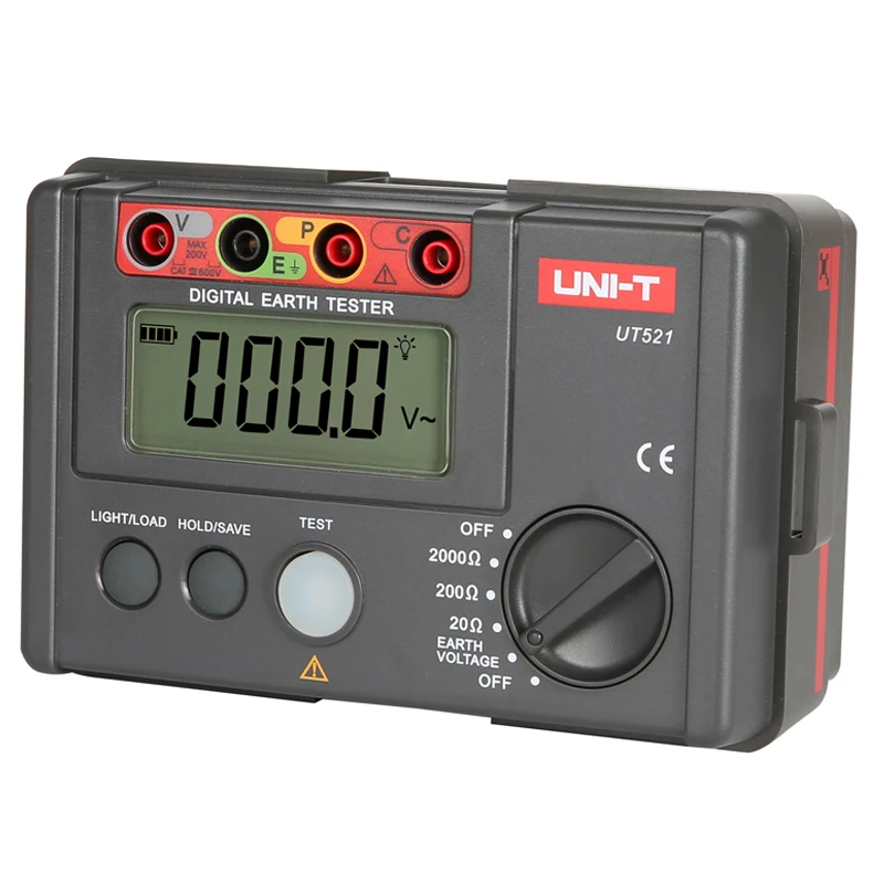 UNI-T UT521 Earth Resistance Tester; Simple 2-Wire Testing/Precision 3-Wire Testing, Data Logging, Low Battery Indication