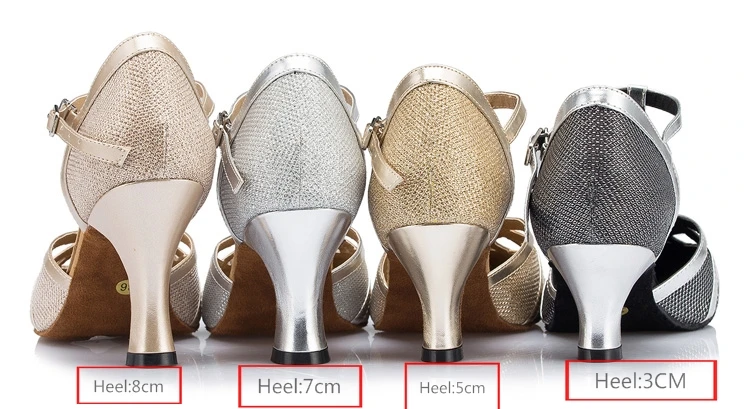 Women High-heel Glitter Lady Latin Dance Shoes Women's Ballroom Tango salsa Tap Latin Dancing shoes For Ladies Sequins Latin Sho