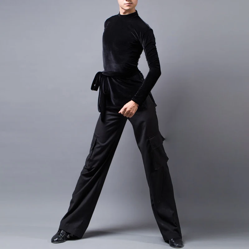 

Modern Profession Dancing Men Slim Long Pants Clothing Danca Orient Adulto Latin Suitable For Performance And Practice DWY468