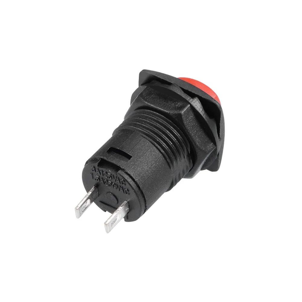 UXCELL 10 sztuk 12mm przełączniki typ zatrzasku 2 terminale mini przycisk przełącznik czerwony przycisk SPST nie ma kontroli rozrusznikiem elektromagnetycznym — zdjęcie 4