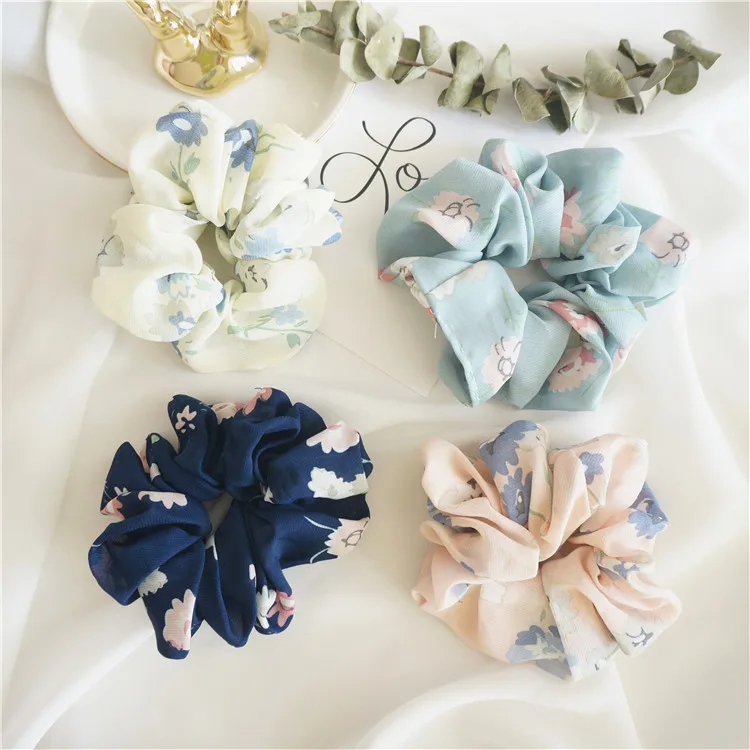 Fashion Girls hair accessories Creative Chiffon small fresh flower seamless headband rubber band elastic hair bands