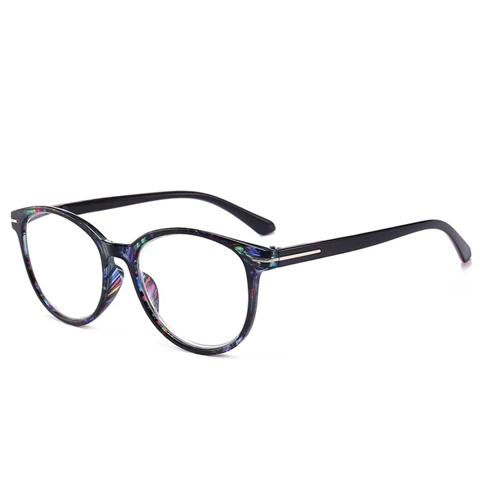 Zilead-gafas de lectura con luz Urltra para hombre y mujer, lentes Retro redondas florales para presbicia, marco de lente para hipermetropía, dioptrías + 100 + 400