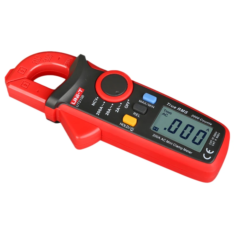 UNI-T UT210A/UT210B/UT210C AC 200A Mini Digital Clamp Meters; Resistance/Capacitance/Temperature, LCD Backlight