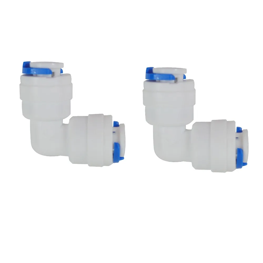 2 paquetes de conectores rápidos de 1/4 ", Conexión de codo de unión para filtros de agua y sistemas de ósmosis inversa RO