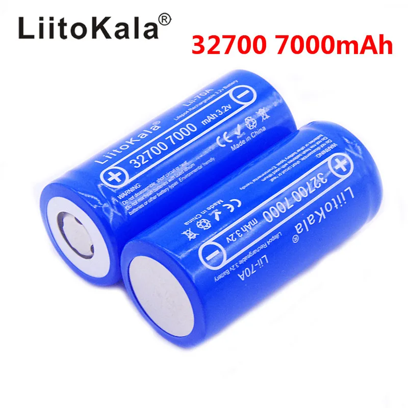 도매 LiitoKala lii-70A 3.2V 32700 7000mAh 6000mAh LiFePO4 배터리 35A 연속 방전 최대 55A 고전력 배터리