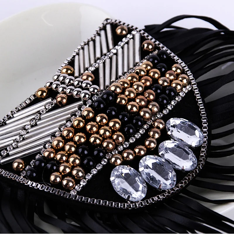 2 pieces / Korean version of men and women rock punk tassels shoulders suit brooch accessories singer band costumes decorations