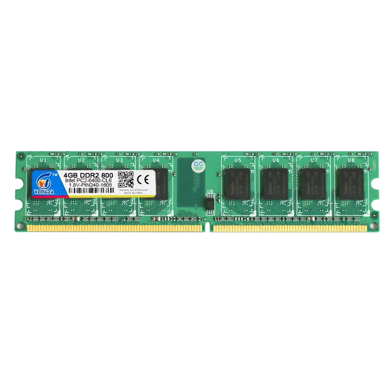 VEINEDA memory ram  DDR2 800Mhz/667Mhz 4gb Super Speed Memoria Ram For Inter，Amd  pc2 6400  533MHZ for Motherboard Desktop