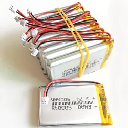 Lot 10 pcs 3.7V 900mAh LiPo Lithium Polymer Rechargeable Battery JST 1.5mm 2pin 603048 For Mp3 GPS bluetooth camera speaker