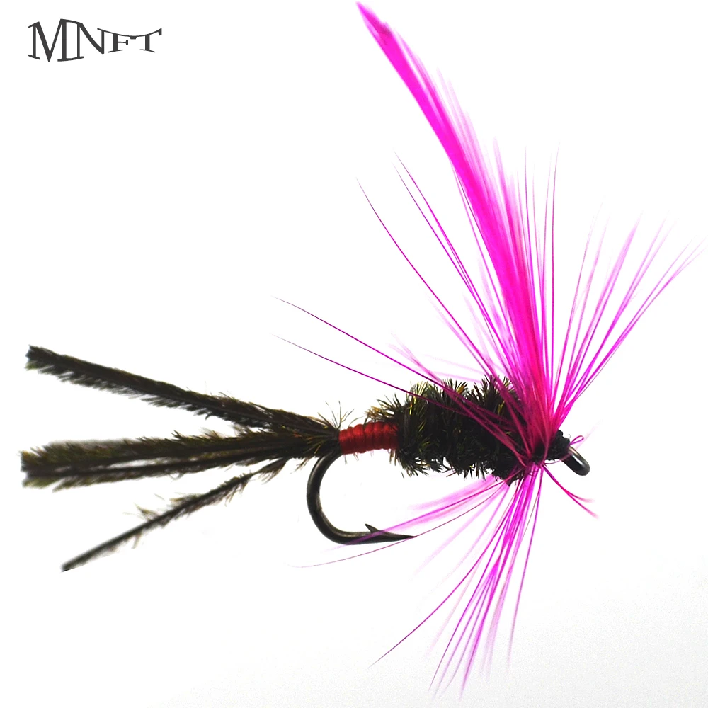 MNFT 10PCS Or 6PCS 10# Purple Winged Peacock Long Tail Mosquito Fake Nymphs Lure Fly Fishing Three Packaging Options