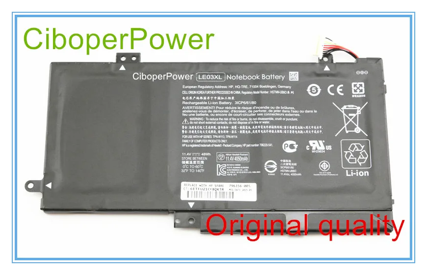 

New Original LE03XL Battery 11.4V 48Wh for x360 M6-W 796356-005 Series