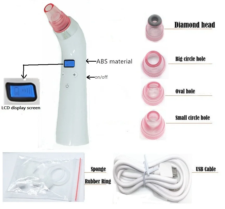 Blackhead Vacuum Suction Remover Acne Pimple Peeling Diamond Dermabrasion Face Clean Facial Skin Care Beauty Machine